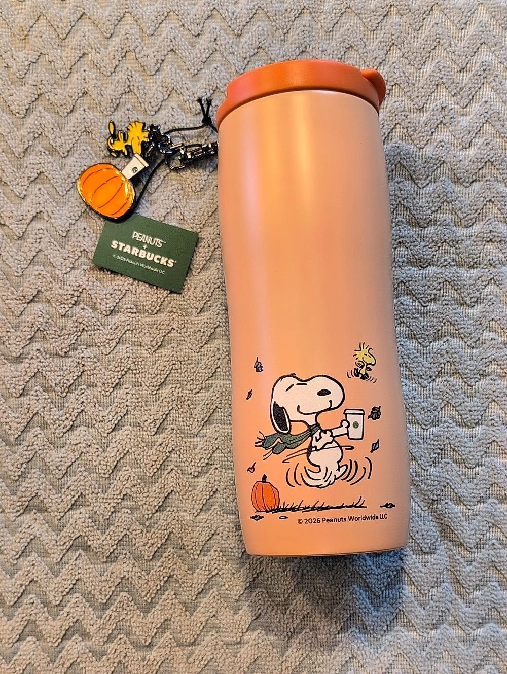 Starbucks Peanuts + Starbucks Stainless Steel Happy GP Tumbler Orange
